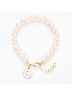 Cancer 14k gold horoscope beaded adjustable chain bracelet